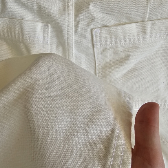 NWT white cargo pockets jeans ankle size S 4 regular 100% cotton - Picture 4 of 4